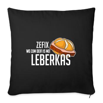 Phrase amusante Zefix où deifi is mei Leberkas - Housse de coussin décorative 45 x 45 cm - noir - Devant