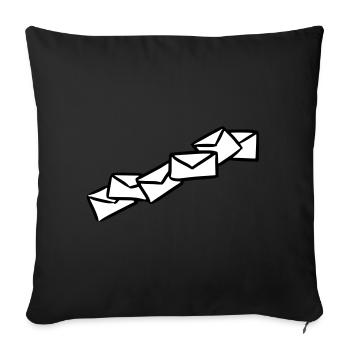 Briefe Nachrichten Sendung message letters - Sofakissenbezug 45 x 45 cm - Schwarz - Vorne
