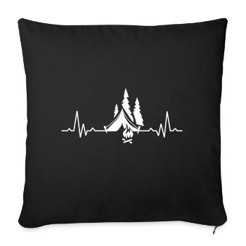 Camping Nature Camping Gift Camping Holiday Tent - Sofa pillowcase 17,3'' x 17,3'' (45 x 45 cm) - black - Front