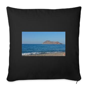 Paysage grec - Housse de coussin décorative 45 x 45 cm - noir - Devant