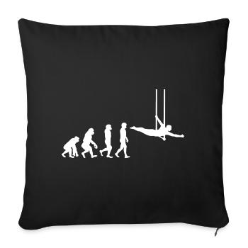 Trapèze volant Circus Gymnastique Évolution - Housse de coussin décorative 45 x 45 cm - noir - Devant