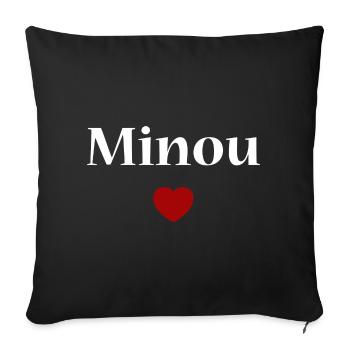 Minou - Housse de coussin décorative 45 x 45 cm - noir - Devant