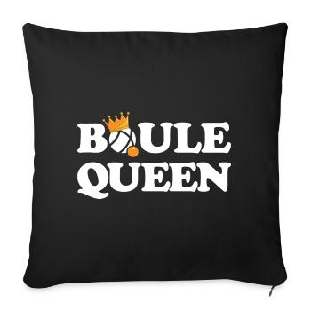 Boule Queen Königin Outfit für Boulespieler zum - Sofakissenbezug 45 x 45 cm - Schwarz - Vorne