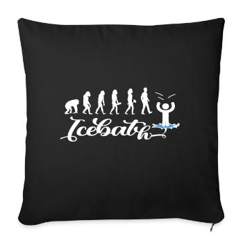 évolution bain de glace hiver baigneur hiver nage froide - Housse de coussin décorative 45 x 45 cm - noir - Devant