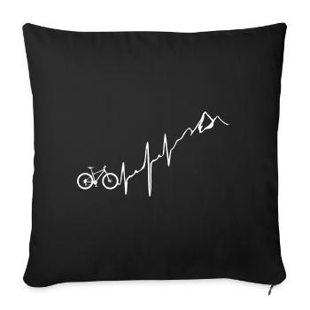 Heartbeat - Heartbeat - Bike - MTB - Sofa pillowcase 17,3'' x 17,3'' (45 x 45 cm) - black - Front