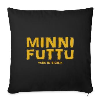 Sicile t-shirt minni futtu t-shirt sicilien - Housse de coussin décorative 45 x 45 cm - noir - Devant