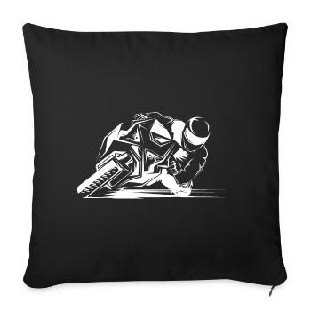 Motorcycle Symbol Race GP Sport Bike Symbol icon - Sofa pillowcase 17,3'' x 17,3'' (45 x 45 cm) - black - Front