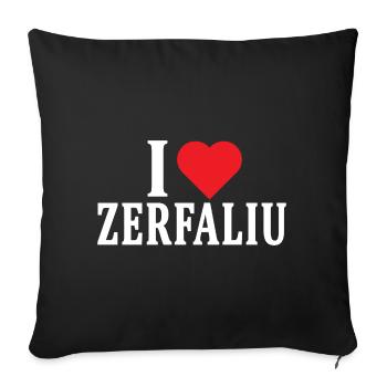 t-shirt Io amo Zerfaliu t-shirt Sardegna - Sofa pillowcase 17,3'' x 17,3'' (45 x 45 cm) - black - Front
