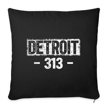 Detroit - Housse de coussin décorative 45 x 45 cm - noir - Devant