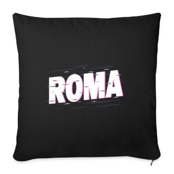 Rome Roma Italy City Writing Home Love Holiday - Sofa pillowcase 17,3'' x 17,3'' (45 x 45 cm) - black - Front