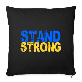 stand strong Ukraine support peace - Sofa pillowcase 17,3'' x 17,3'' (45 x 45 cm) - black - Front