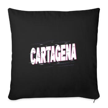 Carthagène Espagne Ville Écriture Vacances Amour - Housse de coussin décorative 45 x 45 cm - noir - Devant