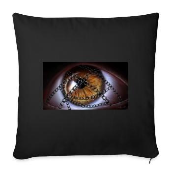Eye with chains - Sofa pillowcase 17,3'' x 17,3'' (45 x 45 cm) - black - Front