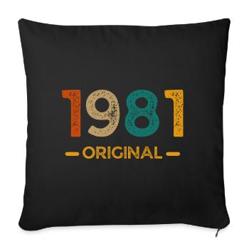 1981 ORIGINAL - Housse de coussin décorative 45 x 45 cm - noir - Devant