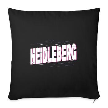 Heidelberg Allemagne City Font Accueil Amour - Housse de coussin décorative 45 x 45 cm - noir - Devant