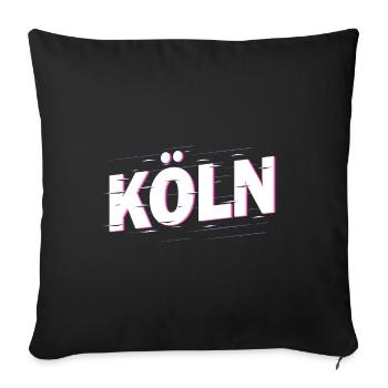 Cologne Allemagne City Font Accueil Amour - Housse de coussin décorative 45 x 45 cm - noir - Devant