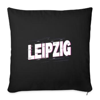 Leipzig Germany City Font Home Love - Sofa pillowcase 17,3'' x 17,3'' (45 x 45 cm) - black - Front