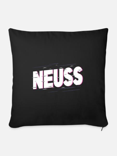 Neuss Deutschland Stadt Schrift Heimat Liebe - Sofakissenbezug 45 x 45 cm - Schwarz