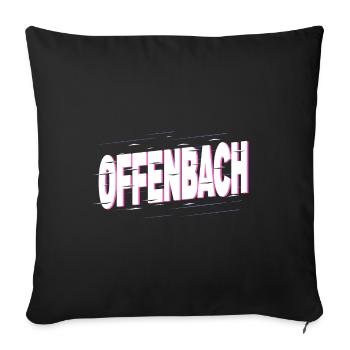 Offenbach Allemagne Ville Police Home Love - Housse de coussin décorative 45 x 45 cm - noir - Devant