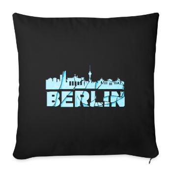 Berlin Germany City Font Skyline Broken - Sofa pillowcase 17,3'' x 17,3'' (45 x 45 cm) - black - Front