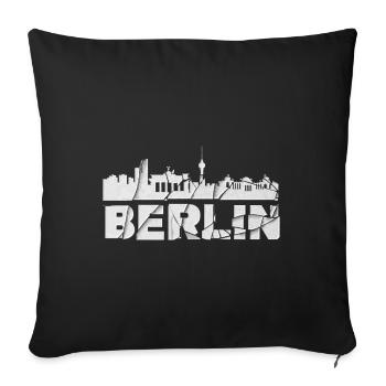 Berlin Germany City Font Skyline Broken - Sofa pillowcase 17,3'' x 17,3'' (45 x 45 cm) - black - Front