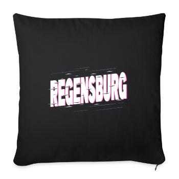 Regensburg Allemagne City Font Home Love - Housse de coussin décorative 45 x 45 cm - noir - Devant