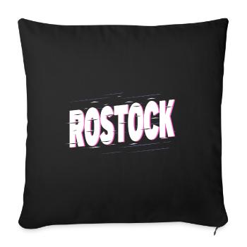 Rostock Germany City Font Home Love - Sofa pillowcase 17,3'' x 17,3'' (45 x 45 cm) - black - Front