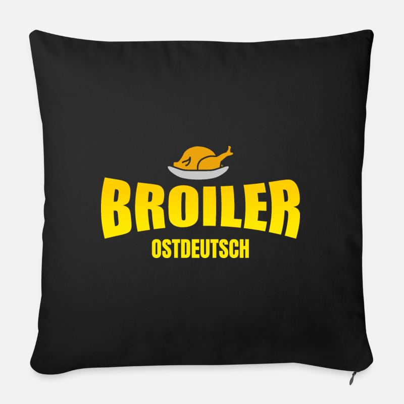 Goldbrauner Broiler - Sofakissenbezug 45 x 45 cm - Schwarz