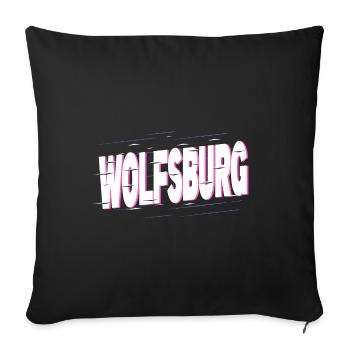 Wolfsburg Deutschland Stadt Schrift Heimat Liebe - Sofakissenbezug 45 x 45 cm - Schwarz - Vorne