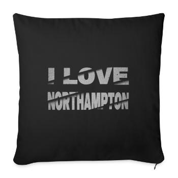 Northampton England UK City I Love Font - Sofa pillowcase 17,3'' x 17,3'' (45 x 45 cm) - black - Front