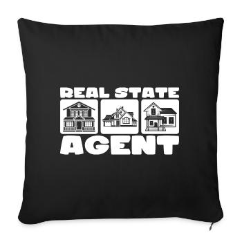 Real EState Agent - Sofa pillowcase 17,3'' x 17,3'' (45 x 45 cm) - black - Front