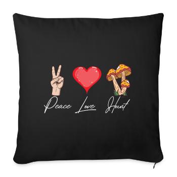 Cueilleurs de champignons et amis champignons - Housse de coussin décorative 45 x 45 cm - noir - Devant