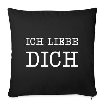Ich liebe dich - Liebeserklärung - Sofakissenbezug 45 x 45 cm - Schwarz - Vorne