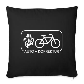 Auto-Korrektur (Bicycle-First-Edition) - Sofakissenbezug 45 x 45 cm - Schwarz - Vorne