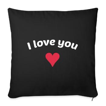 Je t'aime - Housse de coussin décorative 45 x 45 cm - noir - Devant
