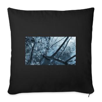 Landscape of trees on a blue river - Sofa pillowcase 17,3'' x 17,3'' (45 x 45 cm) - black - Front