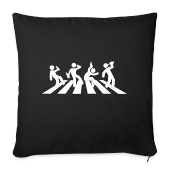 Abbey Road Father’s Day Enterrement de vie de garçon Célébrez l’anniversaire - Housse de coussin décorative 45 x 45 cm - noir - Devant