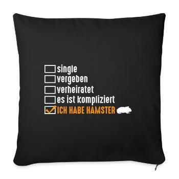 Nagetier Hamsterbesitzer Hamster - Sofakissenbezug 45 x 45 cm - Schwarz - Vorne