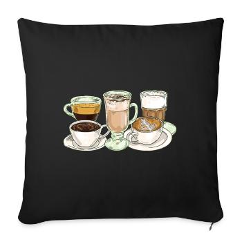 Café Amateur de Café Tasse à café Barista Vintage - Housse de coussin décorative 45 x 45 cm - noir - Devant