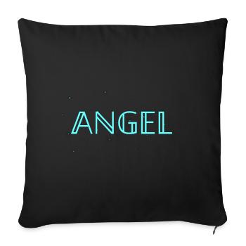 angel | original by. MMJ49 - Sofa pillowcase 17,3'' x 17,3'' (45 x 45 cm) - black - Front