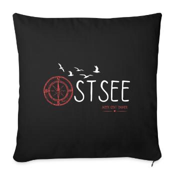 Ostseeküste - Meerliebe - Sofakissenbezug 45 x 45 cm - Schwarz - Vorne