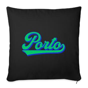 Porto Neon Script Retro - Sofa pillowcase 17,3'' x 17,3'' (45 x 45 cm) - black - Front