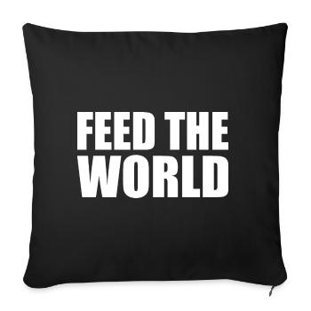 Feed the world - Housse de coussin décorative 45 x 45 cm - noir - Devant
