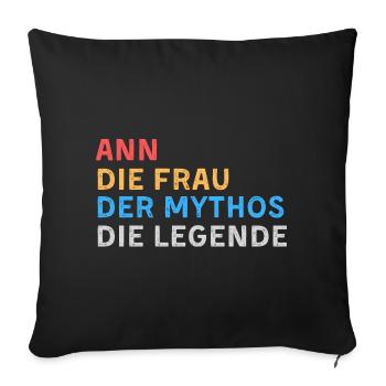 Ann Fau Mythos Legende - Sofakissenbezug 45 x 45 cm - Schwarz - Vorne