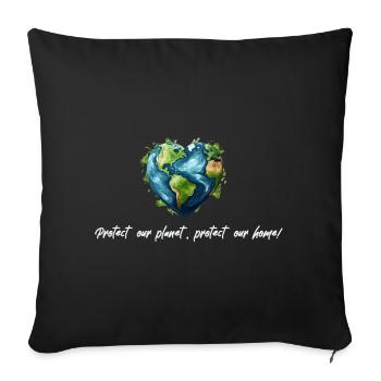 Protégez notre planète blanche - Housse de coussin décorative 45 x 45 cm - noir - Devant