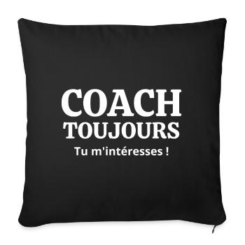 coach sportif, prof de sport, cours de sport - Housse de coussin décorative 45 x 45 cm - noir - Devant