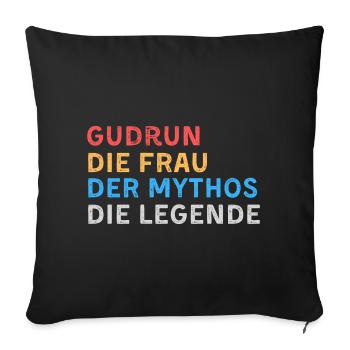 Gudrun Fau Mythos Legende - Sofakissenbezug 45 x 45 cm - Schwarz - Vorne