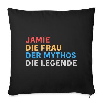 Jamie Fau Mythos Legende - Sofakissenbezug 45 x 45 cm - Schwarz - Vorne