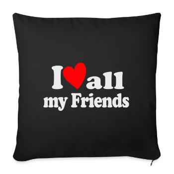 J’aime tous mes amis - Housse de coussin décorative 45 x 45 cm - noir - Devant