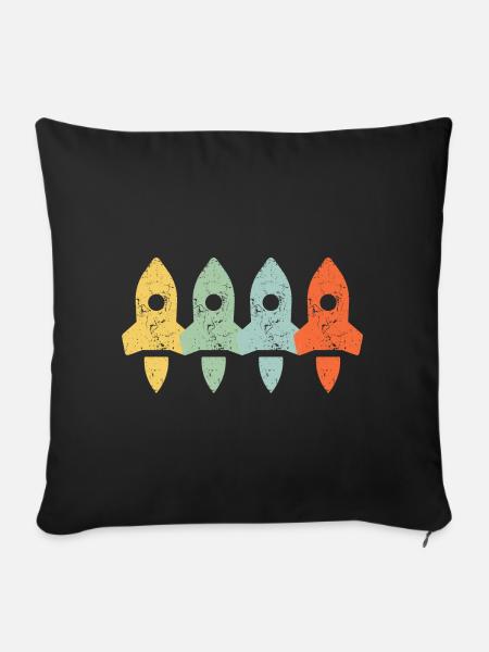 Vintage Retro Rocket Spaceship | Aerospace Enginee - Sofa pillowcase 17,3'' x 17,3'' (45 x 45 cm) - black